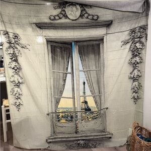 Urban Outfitters Paris Eiffel Tower Tapestry Large Wall Hanging Window Decor